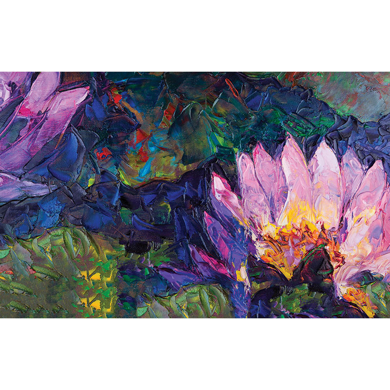 Ταπετσαρία χώρου με Oil painting beautiful lotus flower 